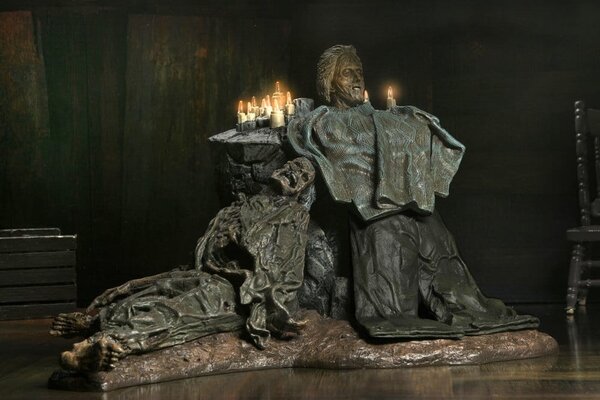 Neca Friday the 13th: The Game Diorama Trenchcoat with Spikes Inferno Room Deluxe Set