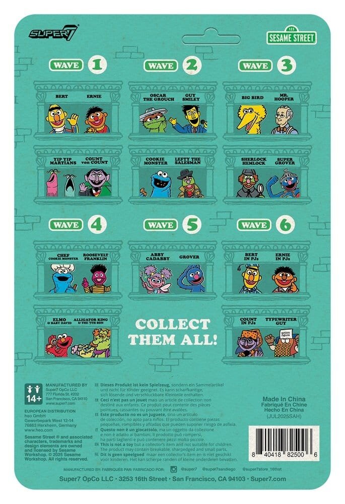 Super7 Sesame Street ReAction Action Figure Wave 06 Ernie (PJs) 10 cm