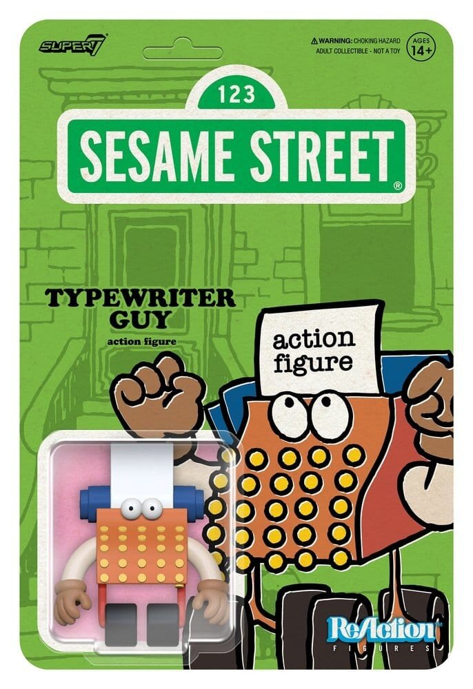 Super7 Sesame Street ReAction Action Figure Wave 06 Typewriter Guy 10 cm