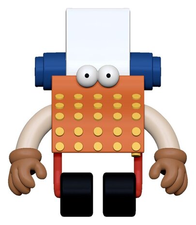 Super7 Sesame Street ReAction Action Figure Wave 06 Typewriter Guy 10 cm