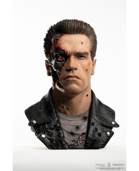 Pure Arts Terminator 2: Judgement Day Bust 1/1 T-800 Model 101 Battle Damaged Art Mask 47 cm
