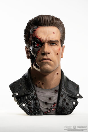 Pure Arts Terminator 2: Judgement Day Bust 1/1 T-800 Model 101 Battle Damaged Art Mask 47 cm