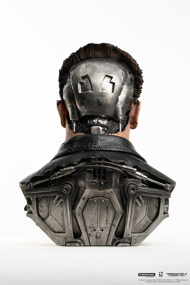 Pure Arts Terminator 2: Judgement Day Bust 1/1 T-800 Model 101 Battle Damaged Art Mask 47 cm