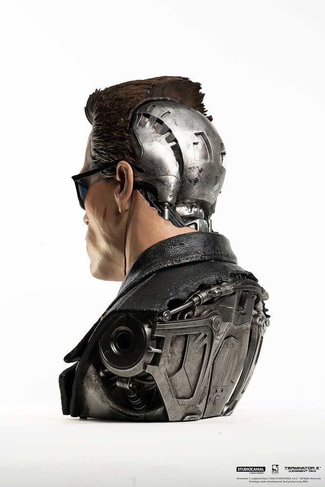 Pure Arts Terminator 2: Judgement Day Bust 1/1 T-800 Model 101 Battle Damaged Art Mask 47 cm