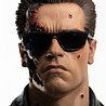 Pure Arts Terminator 2: Judgement Day Bust 1/1 T-800 Model 101 Battle Damaged Art Mask 47 cm