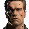 Pure Arts Terminator 2: Judgement Day Bust 1/1 T-800 Model 101 Battle Damaged Art Mask 47 cm