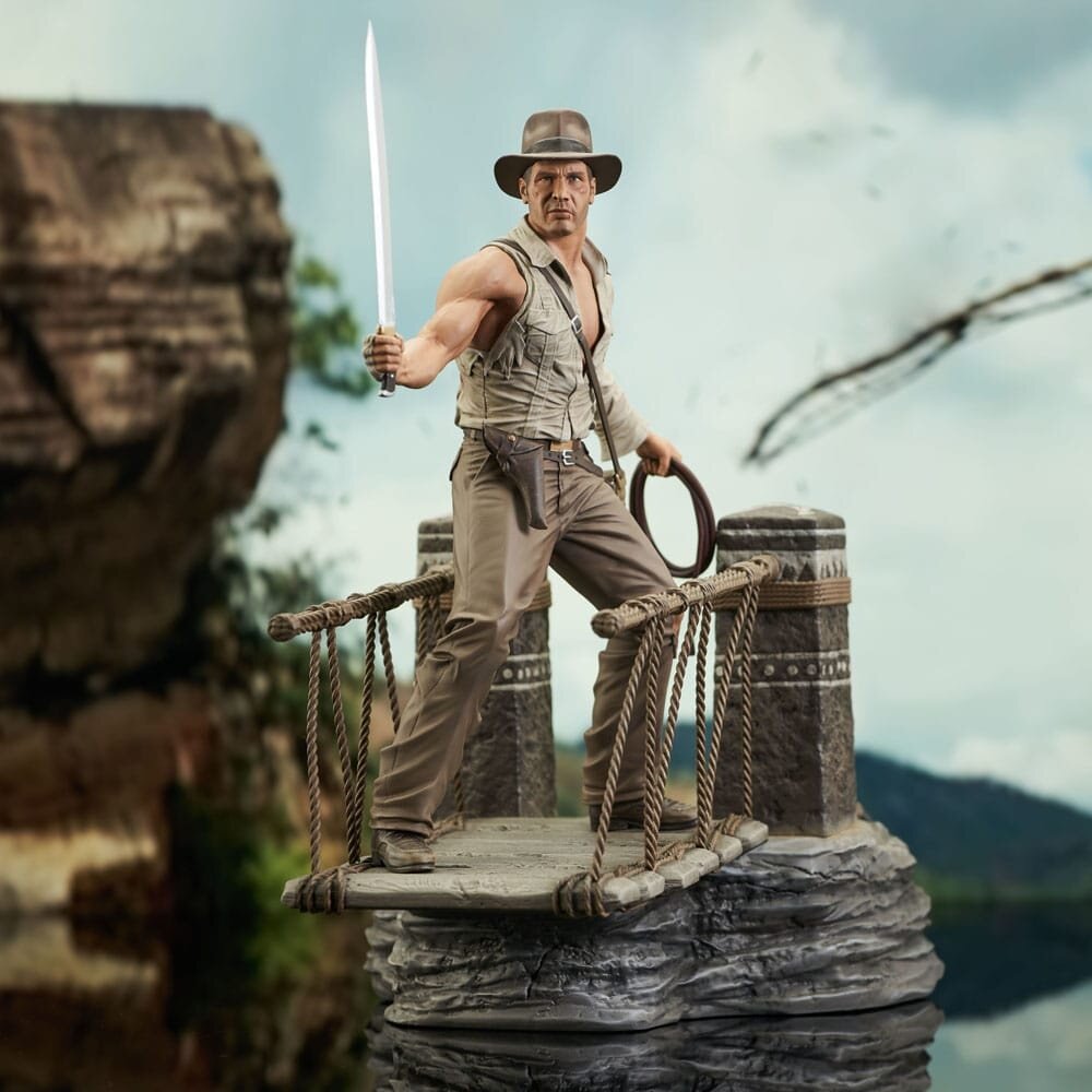 Diamond Select Toys Indiana Jones and the Temple of Doom Deluxe Gallery PVC Statue Rope Bridge 28 cm
