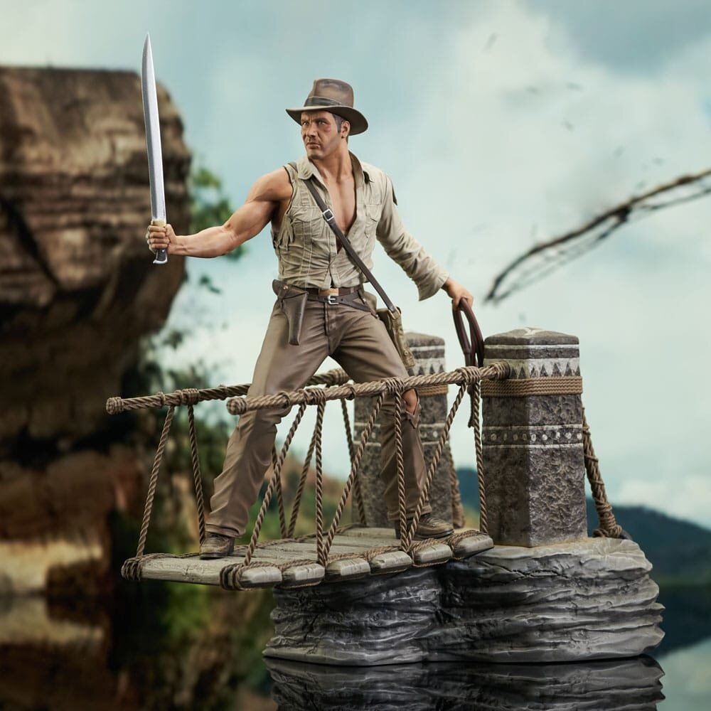 Diamond Select Toys Indiana Jones and the Temple of Doom Deluxe Gallery PVC Statue Rope Bridge 28 cm