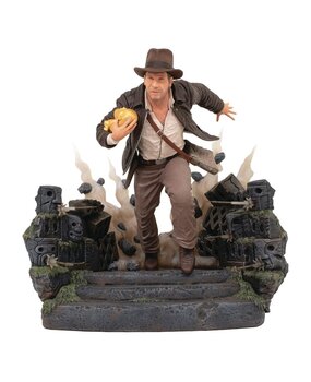 Diamond Select Toys Indiana Jones Raiders of the Lost Ark Deluxe Gallery PVC Statue Escape with Idol 25 cm