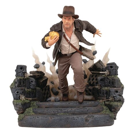 Diamond Select Toys Indiana Jones Raiders of the Lost Ark Deluxe Gallery PVC Statue Escape with Idol 25 cm