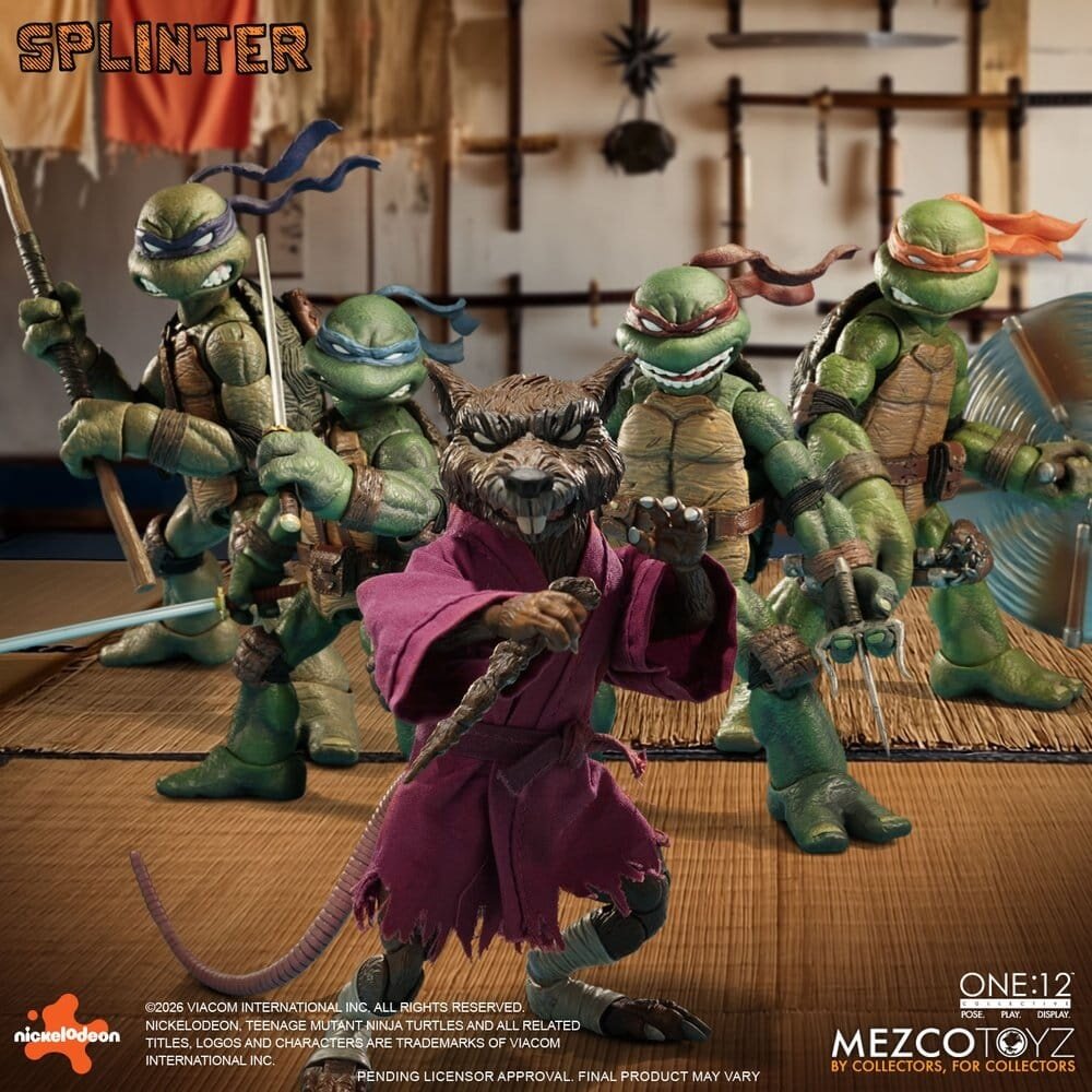 Mezco Toyz Teenage Mutant Ninja Turtles One:12 Collective Action Figure 1/12 Splinter 17 cm