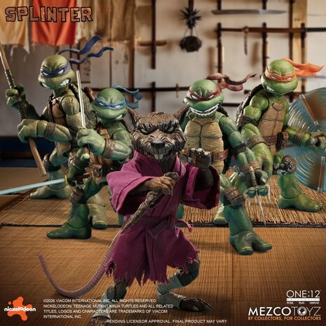 Mezco Toyz Teenage Mutant Ninja Turtles One:12 Collective Action Figure 1/12 Splinter 17 cm
