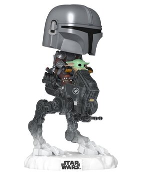 Funko Star Wars: The Mandalorian and Grogu POP! Rides Deluxe Vinyl Bobblehead Figure The Mandalorian with Grogu in Imperial Remnant AT-RT #837