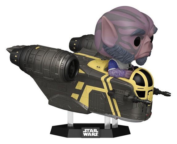 Funko Star Wars: The Mandalorian and Grogu POP! Rides Deluxe Vinyl Bobblehead Figure Zeb Orrelios in the Razor Crest #838