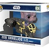 Funko Star Wars: The Mandalorian and Grogu POP! Rides Deluxe Vinyl Bobblehead Figure Zeb Orrelios in the Razor Crest #838