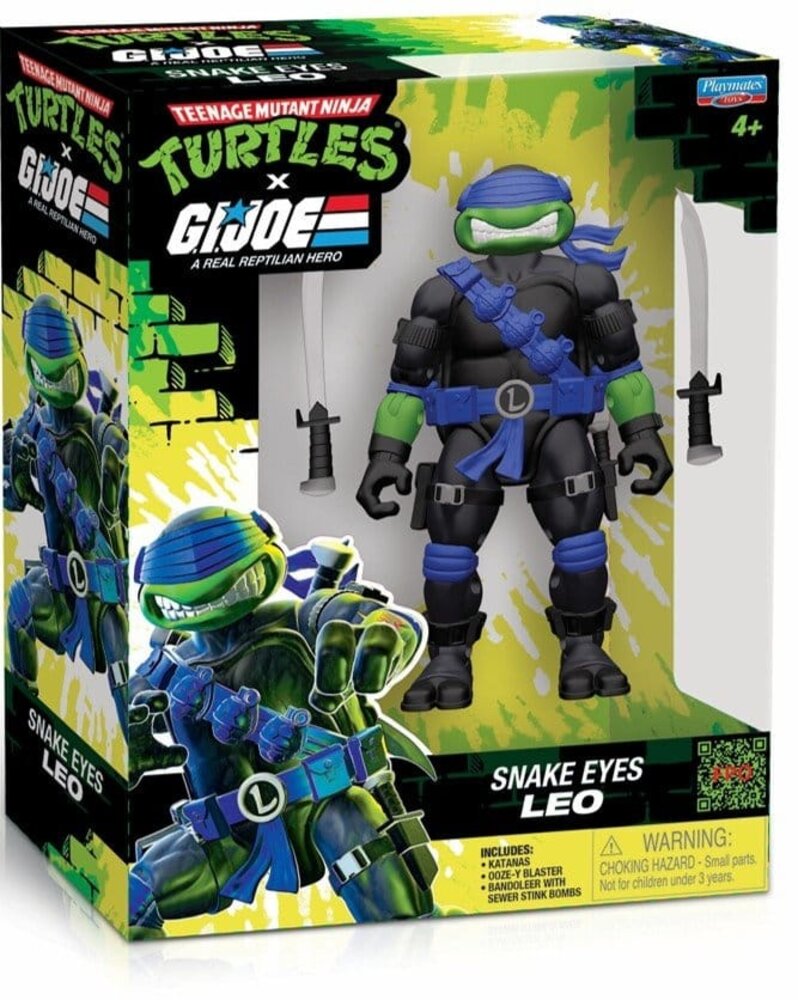Playmates Teenage Mutant Ninja Turtles x G.I. Joe Crossover Classics Action Figure Leonardo x Snake Eyes 12 cm