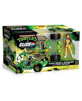 Playmates Teenage Mutant Ninja Turtles x G.I. Joe Crossover Classics Vehicle A.W.E. Shell-Striker with Figure