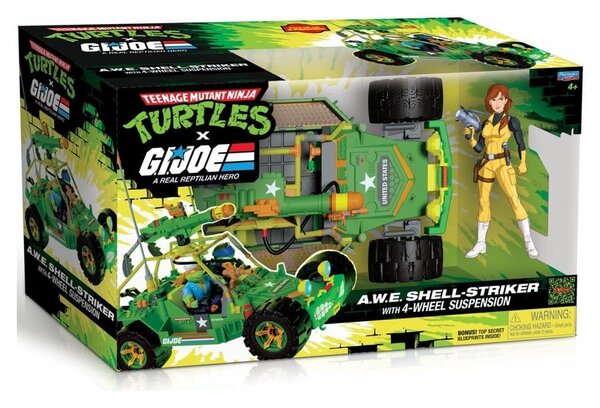 Playmates Teenage Mutant Ninja Turtles x G.I. Joe Crossover Classics Vehicle A.W.E. Shell-Striker with Figure