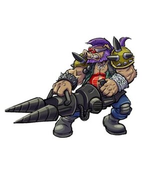 Playmates Teenage Mutant Ninja Turtles x G.I. Joe Crossover Classics Action Figure Rocksteady x Dreadnok Buzzer 12 cm