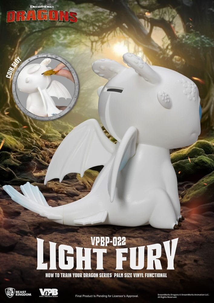 Beast Kingdom How To Train Your Dragon Piggy Vinyl Bank Light Fury 12 cm