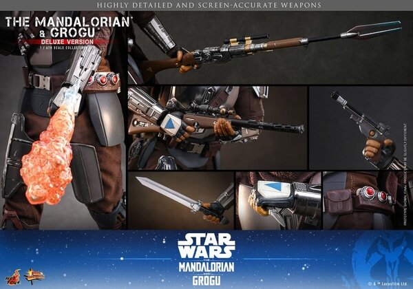 Hot Toys Star Wars: The Mandalorian & Grogu Action Figure 1/6 The Mandalorian and Grogu (Deluxe Version) 31 cm