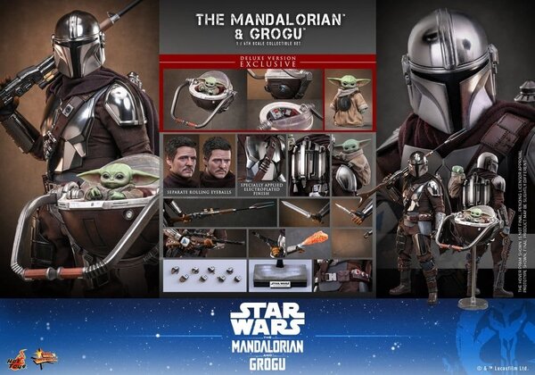 Hot Toys Star Wars: The Mandalorian & Grogu Action Figure 1/6 The Mandalorian and Grogu (Deluxe Version) 31 cm