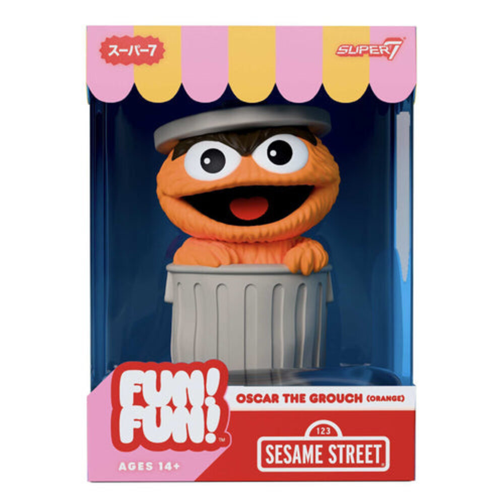 Super7 Sesame Street FUN! FUN! Vinyl Action Figure Oscar the Grouch (Orange) 13 cm