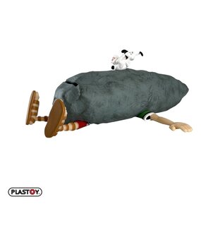 Plastoy Asterix Idefix and the Crushed Roman Spaarpot 8 cm