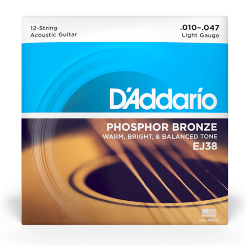 D'Addario EJ38 Phosphor Bronze 10-47 12-string D'Addario EJ38 Phosphor Bronze 10-47 12-string