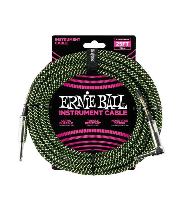 Ernie Ball Back green braided cable 5,5m
