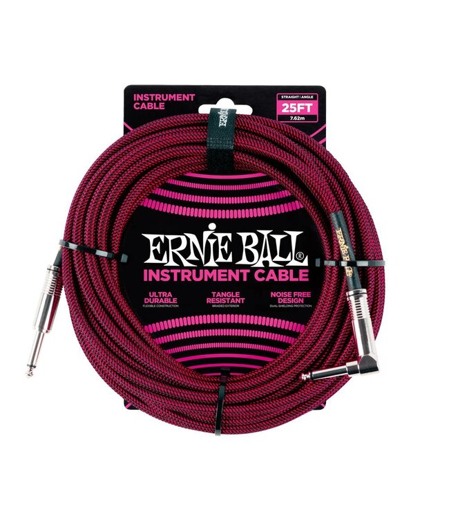 Ernie Ball Black red braided cable 7m