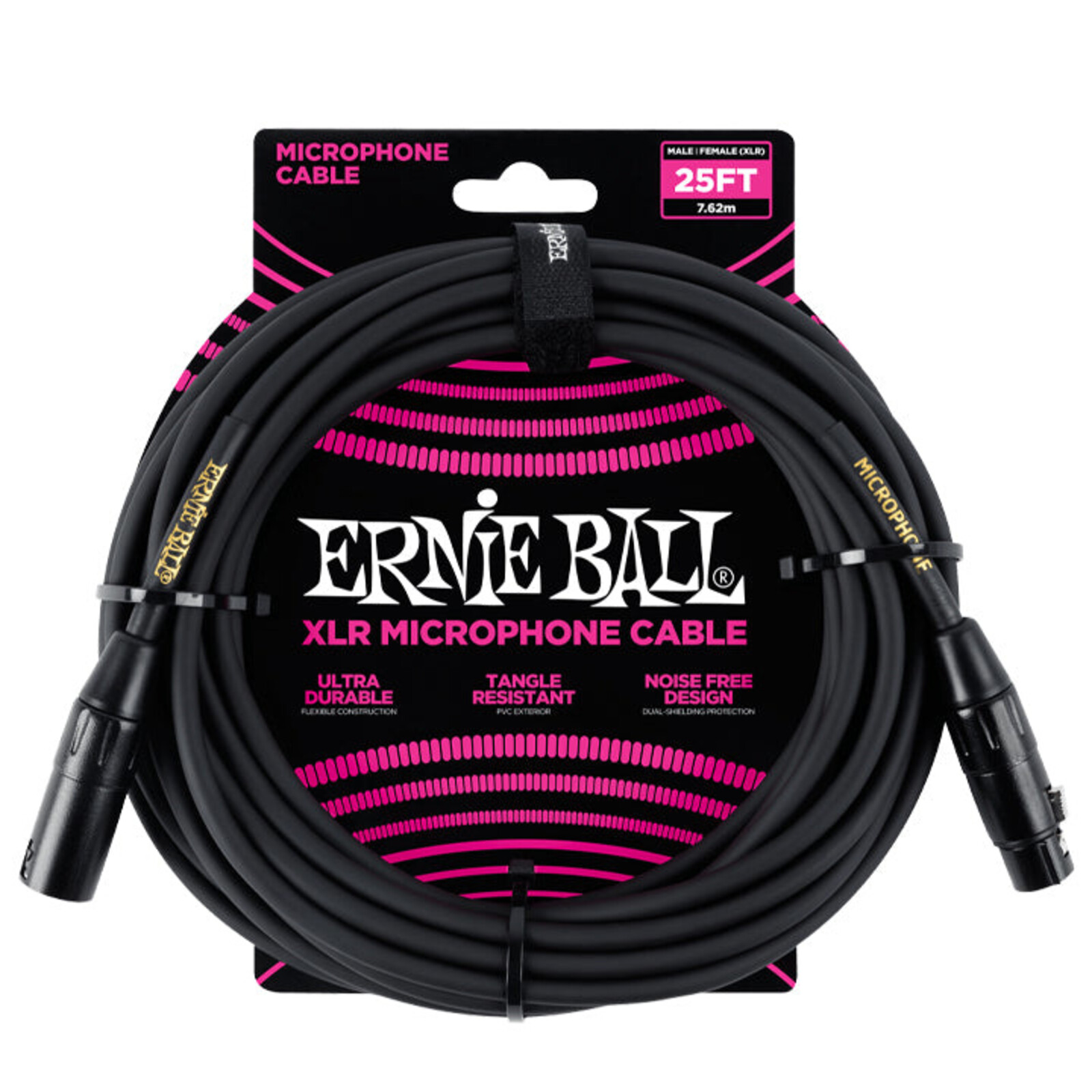 Ernie Ball Ernie Ball XLR microphone cable black s/s 7,62m