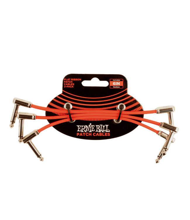 Ernie Ball Flat ribbon patch cable red 15cm 3-pack