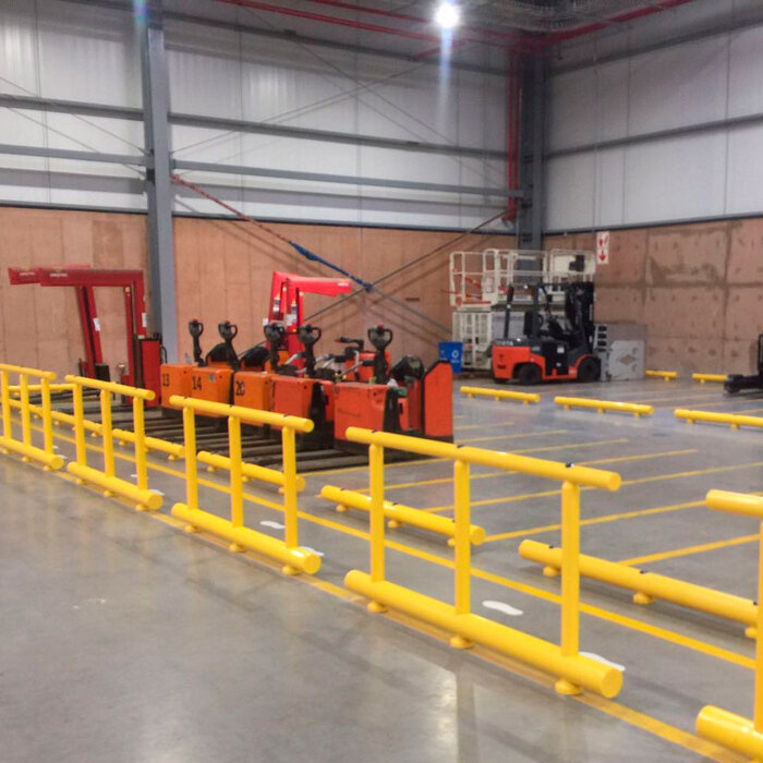 Kunststof aanrijdbeveiliging hoge railing - 200