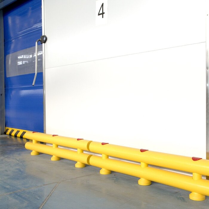 Kunststof aanrijdbeveiliging dubbele railing - Voor hoge impact