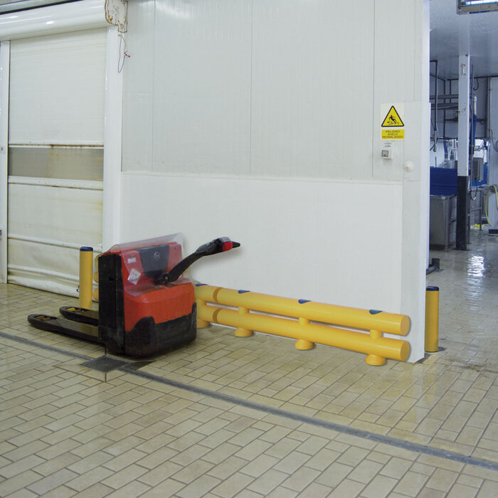 Kunststof aanrijdbeveiliging dubbele railing - Voor hoge impact