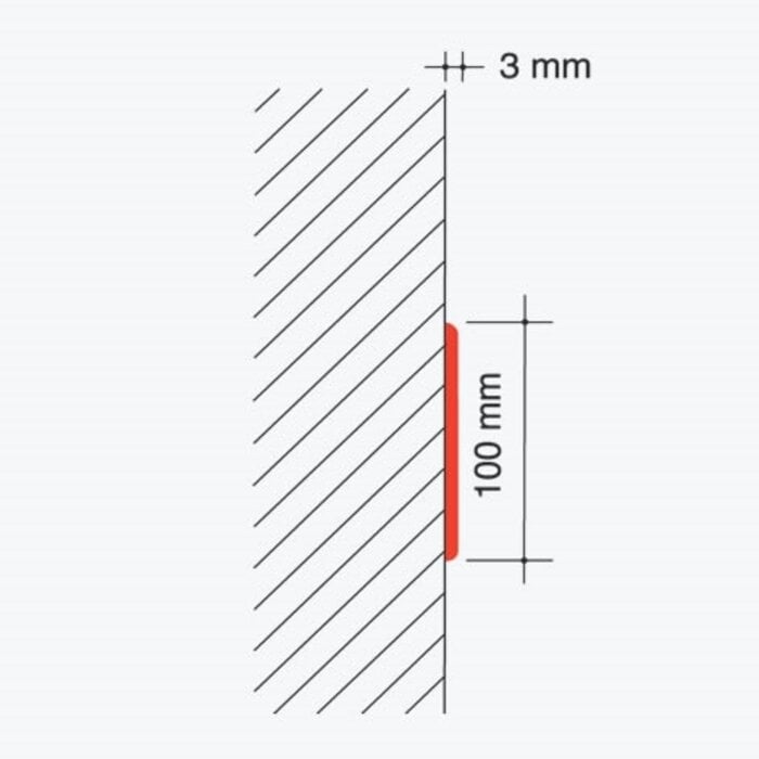Kunststof stootlijst 100 mm hoog – Wandbescherming met gladde afwerking en blinde verlijming
