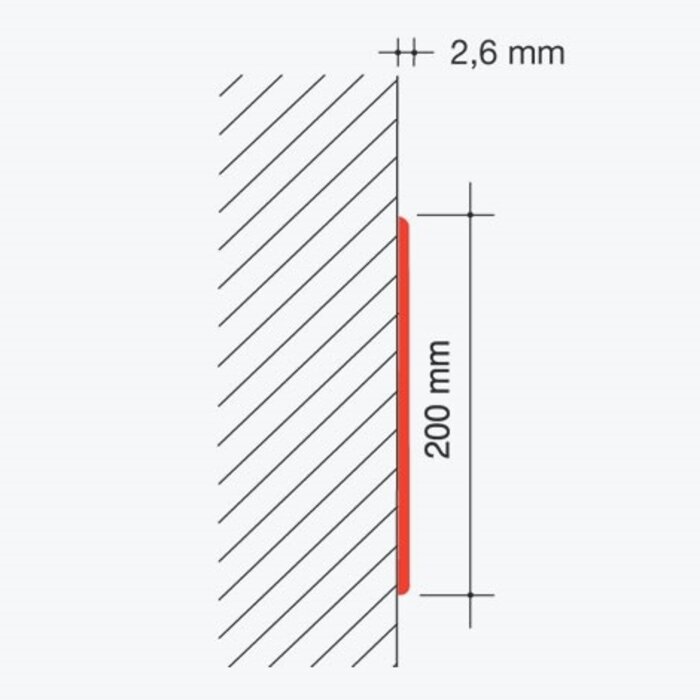 Kunststof stootlijst 200 mm hoog – Wandbescherming met gladde afwerking en blinde verlijming