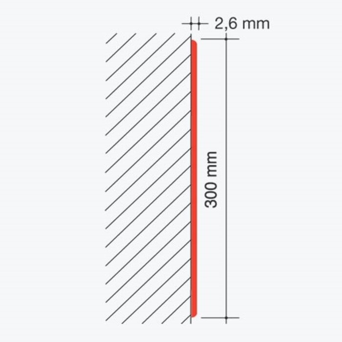 Kunststof stootlijst 300 mm hoog – Wandbescherming met gladde afwerking en blinde verlijming