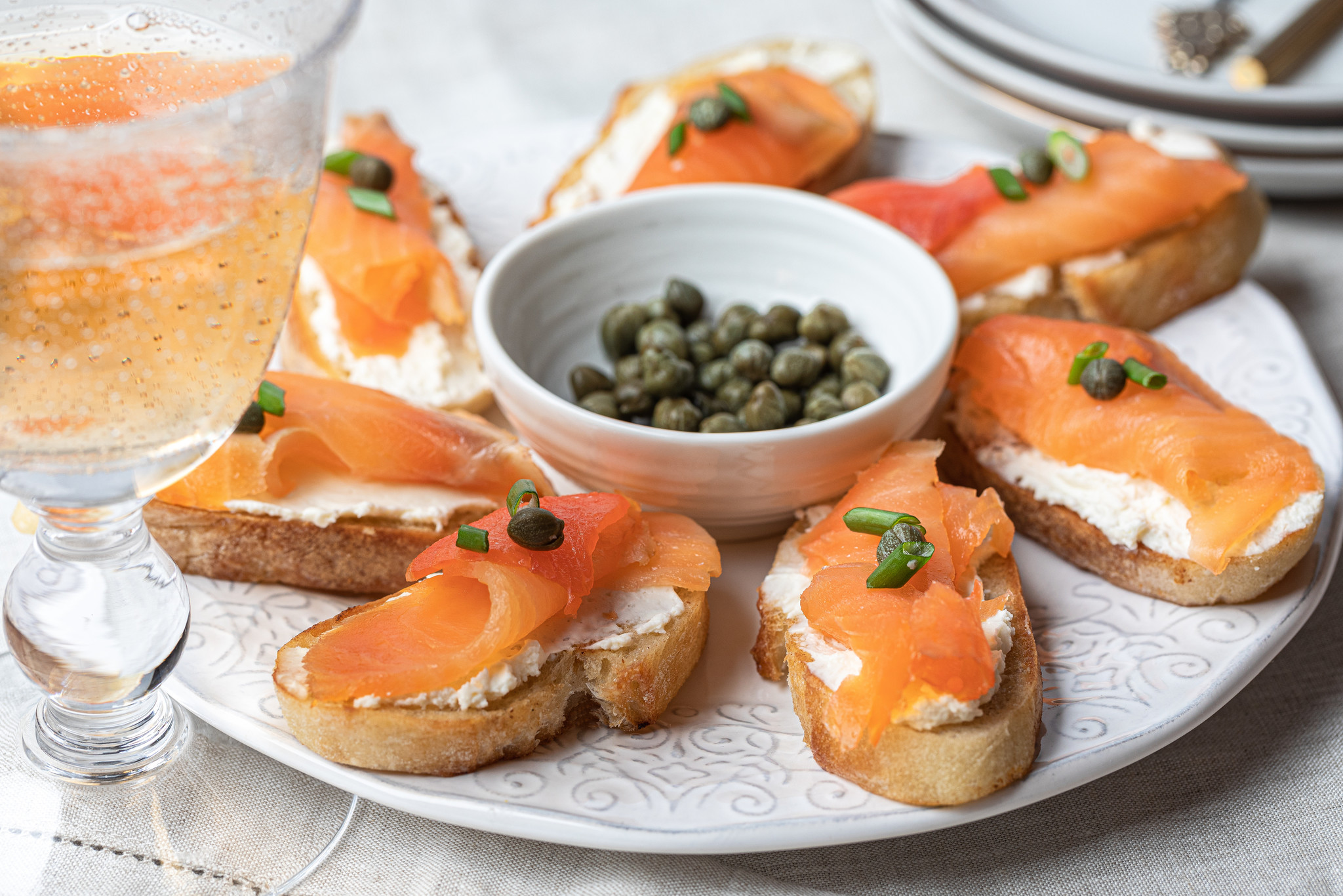 Toastjes met gerookte zalm