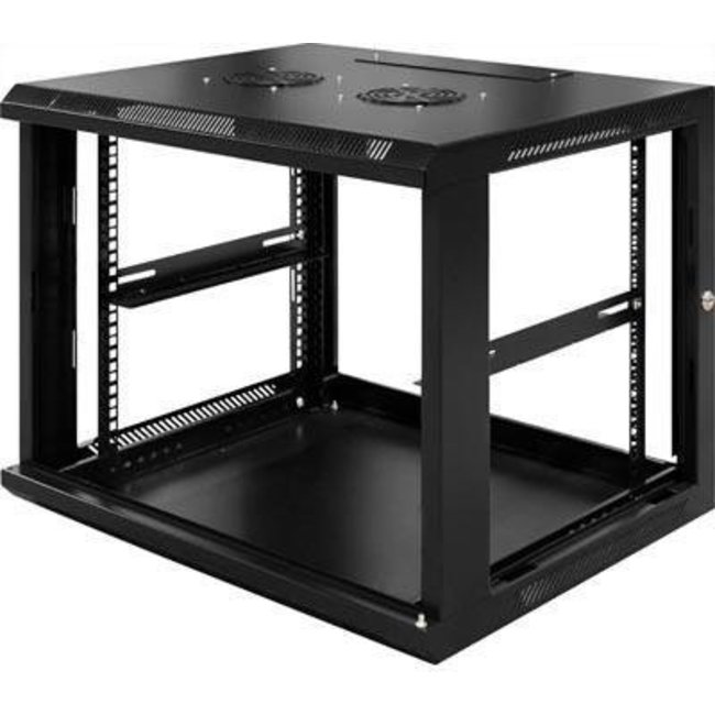 PATCHKAST 12U Wandkast - kantelbaar - met glazen deur