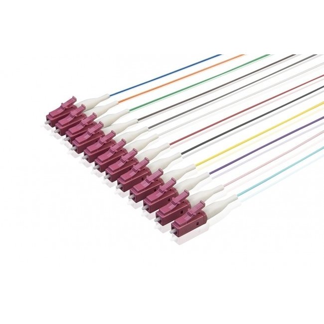 FIBER Pigtailset Simplex LC OM4 LSZH STB, 12 kleuren 2mtr, 900um