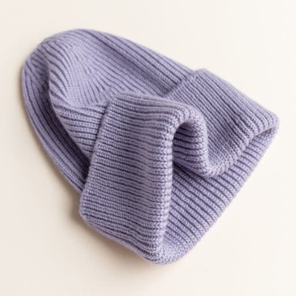 Hvid Beanie Fonzie Lilac