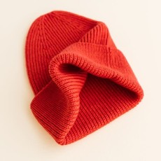 Hvid Beanie Fonzie Red