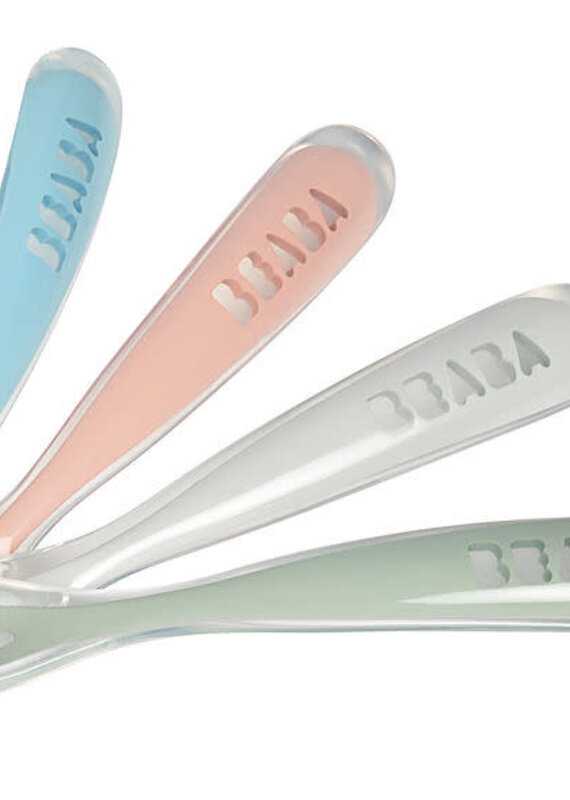 Beaba Set van 4 siliconenlepels - 1ste leeftijd - Rainbow Eucalyptus (windy blue+eucalyptus green+light mist+old pink)