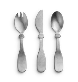 Elodie Baby bestek -mes, vork en lepel Antique Silver