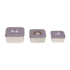 Laessig Snackdoosje RVS 3 stuks Tiny Farmer Lilac