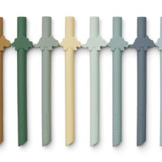 Liewood Badu straw 10-pack Dino/Surf blue multi mix