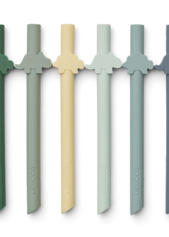 Liewood Badu straw 10-pack Dino/Surf blue multi mix