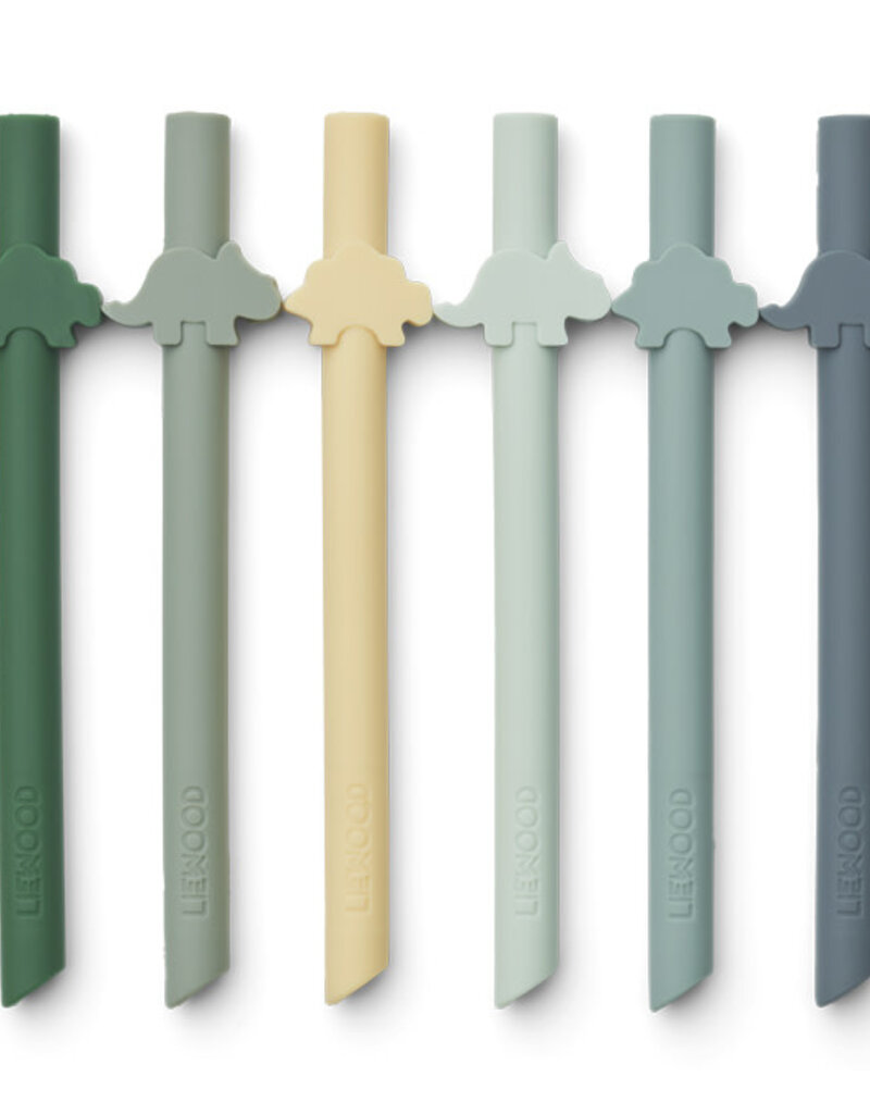 Liewood Badu straw 10-pack Dino/Surf blue multi mix